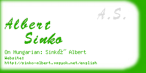 albert sinko business card